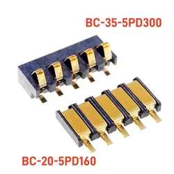 5pcs Spring Compression Contact 2.5 mm Pitch 5 Pin Female Male Connector Surface Mount Battery Connectors Reflow Solder PCB