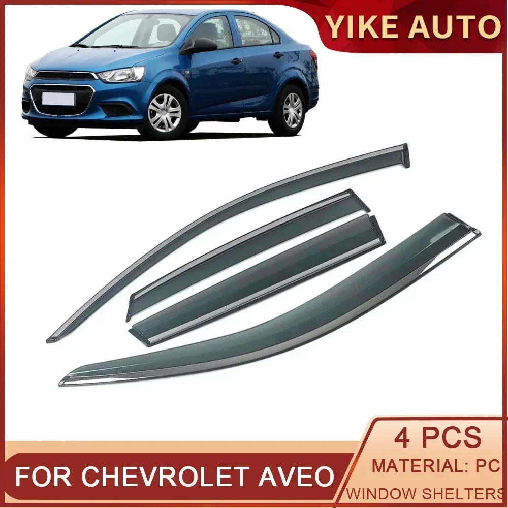 For CHEVROLET AVEO SONIC T300 Sedan 2011-2019 Car Window Sun Rain Shade Visors Shield Shelter Deflector Cover Trim Frame Sticker