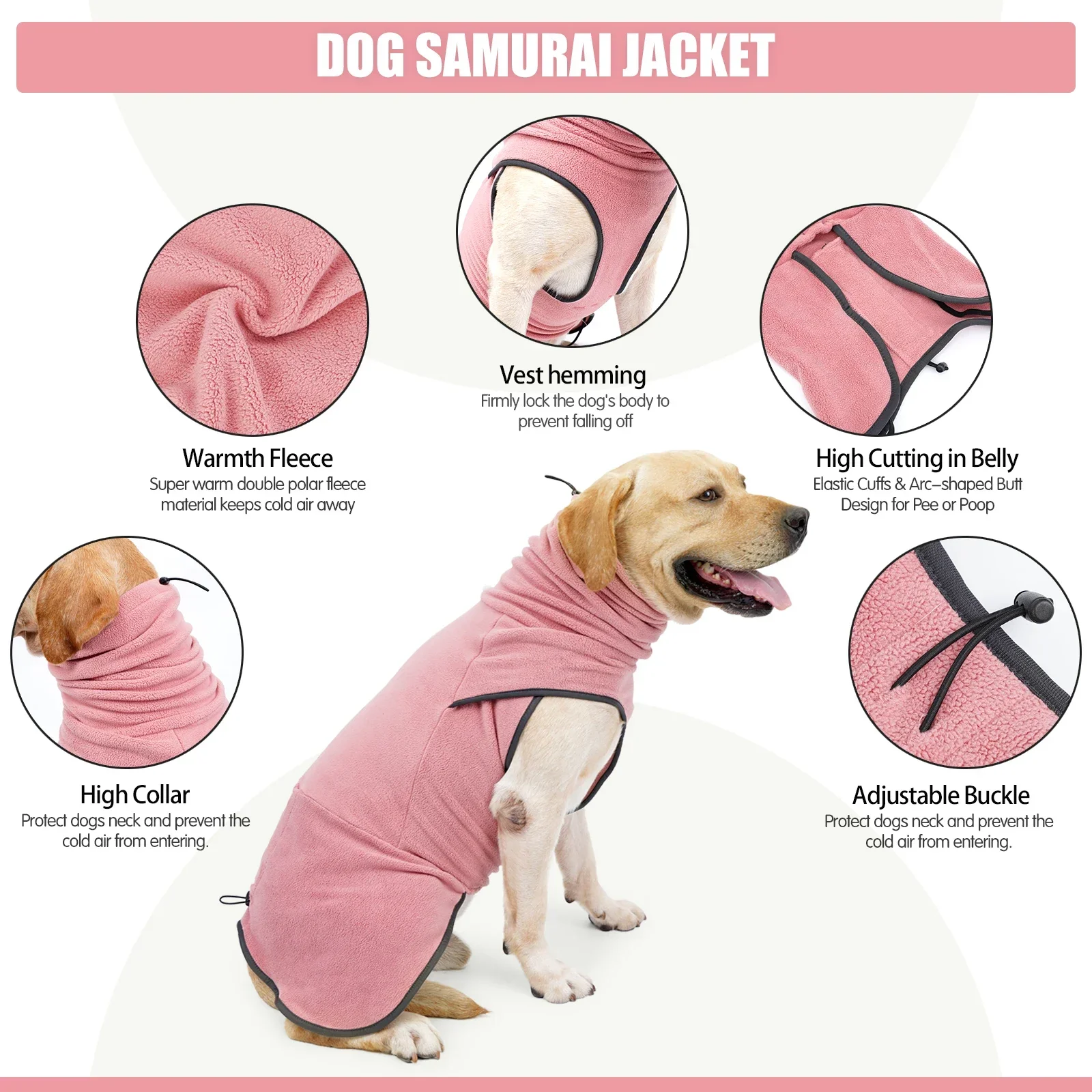 Dog Fleece Sweater Warm Pullover Fleece Dog Jacket Soft Thickening Pet Shirt Pet Clothes for Small Medium Large Dogs