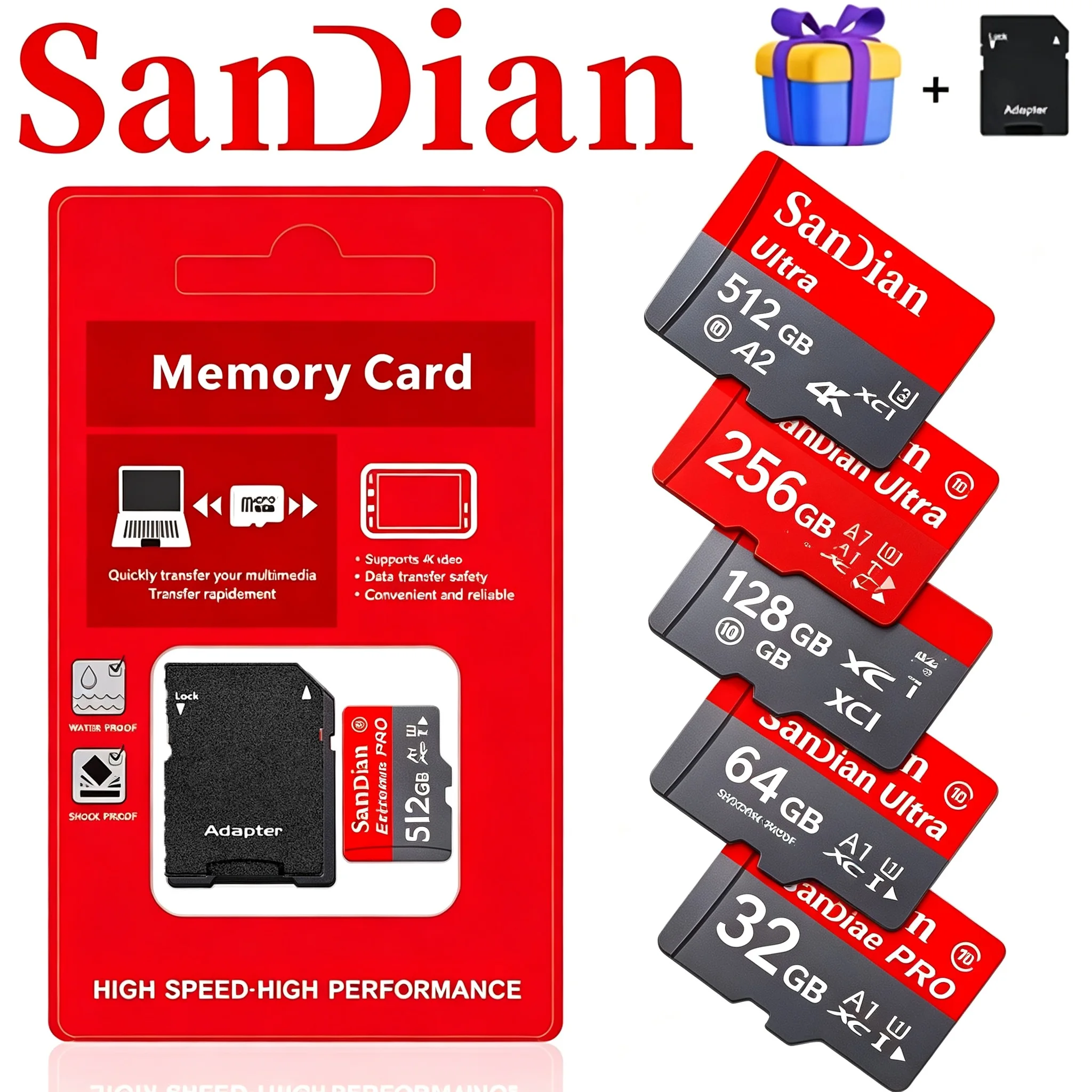 Memory Card 256GB 64GB 32GB TF Cards Micro TF SD Card SD Cards for Drone/Driving Recorder/Phone/Nintendo Switch/MP3 Player
