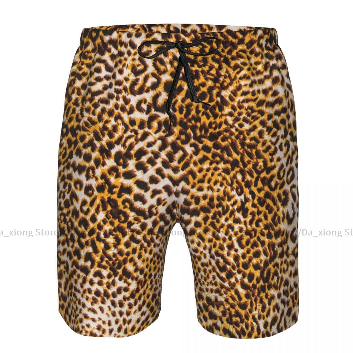 Mens Swimming Shorts Swimwear Leopard Texture Print Trunks Swimsuit Beach Wear Boardshorts