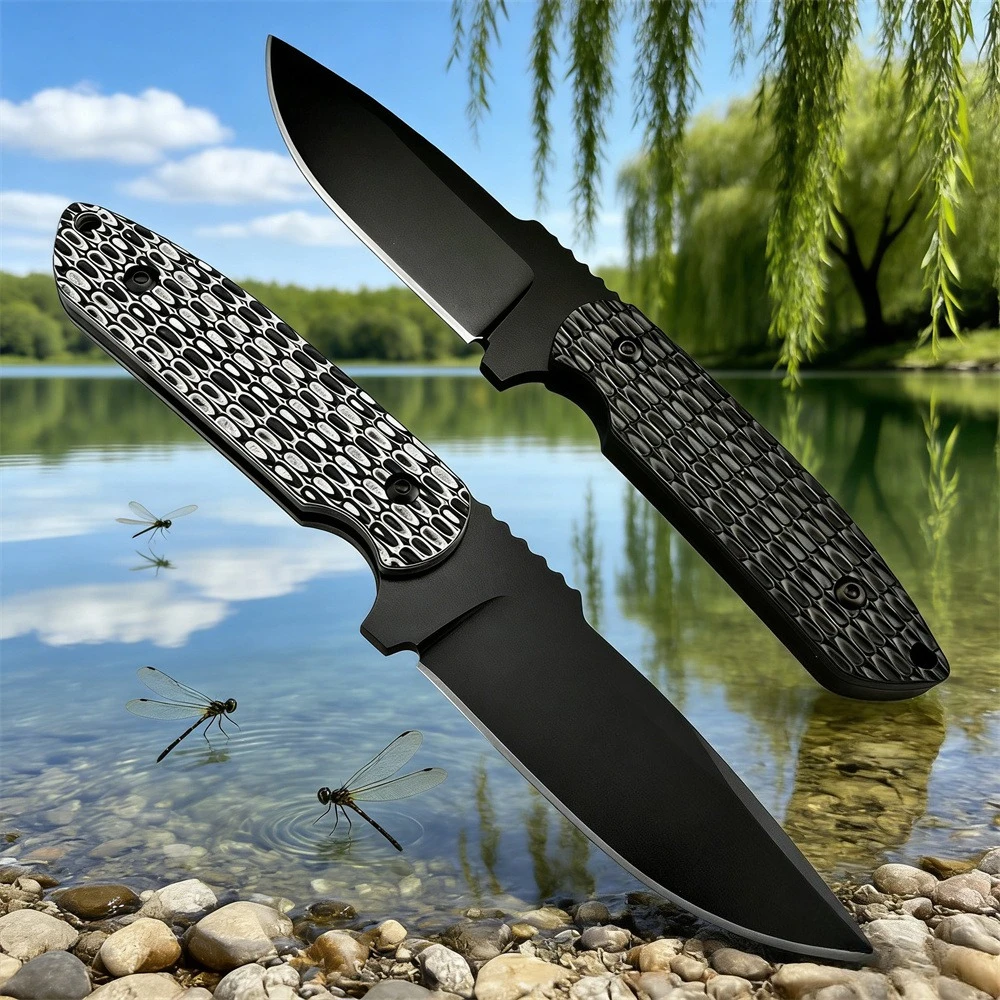 

Нож с фиксированным клинком Full Tang для активного отдыха, сталь 8Cr13MoV, рукоять G10, для выживания в дикой природе, кемпинга, прочный, с ножнами