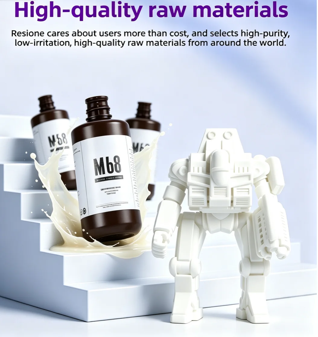 1KG M68 Pure White Tough Photosensitive Resin Abs Yellow Resistant Low Odor Artistic Figure Model Consumables
