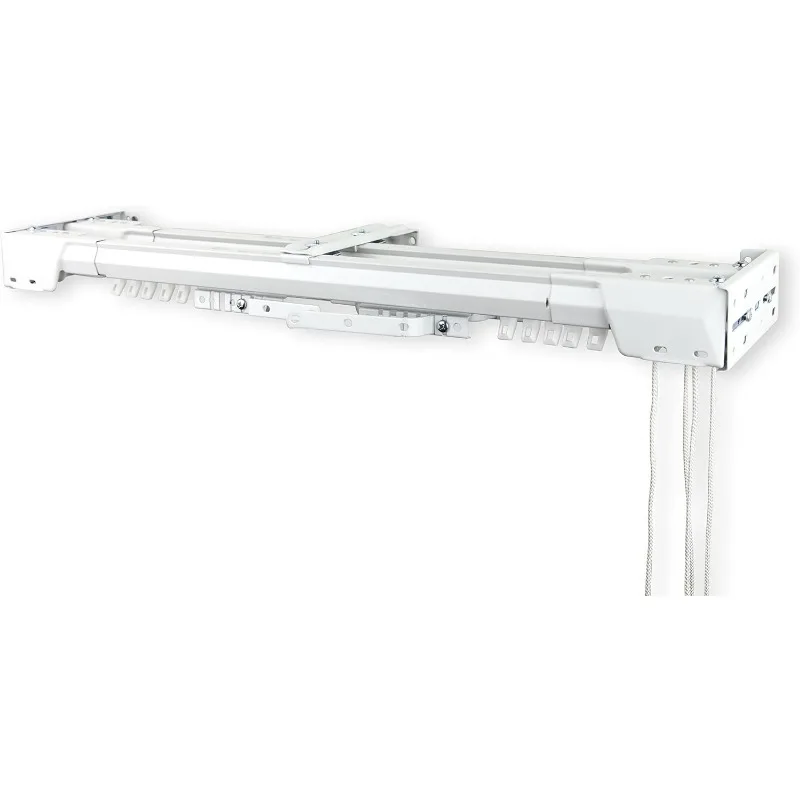 Zware Dubbele Traverse Staaf Midden Open 66-120 Inch Wit