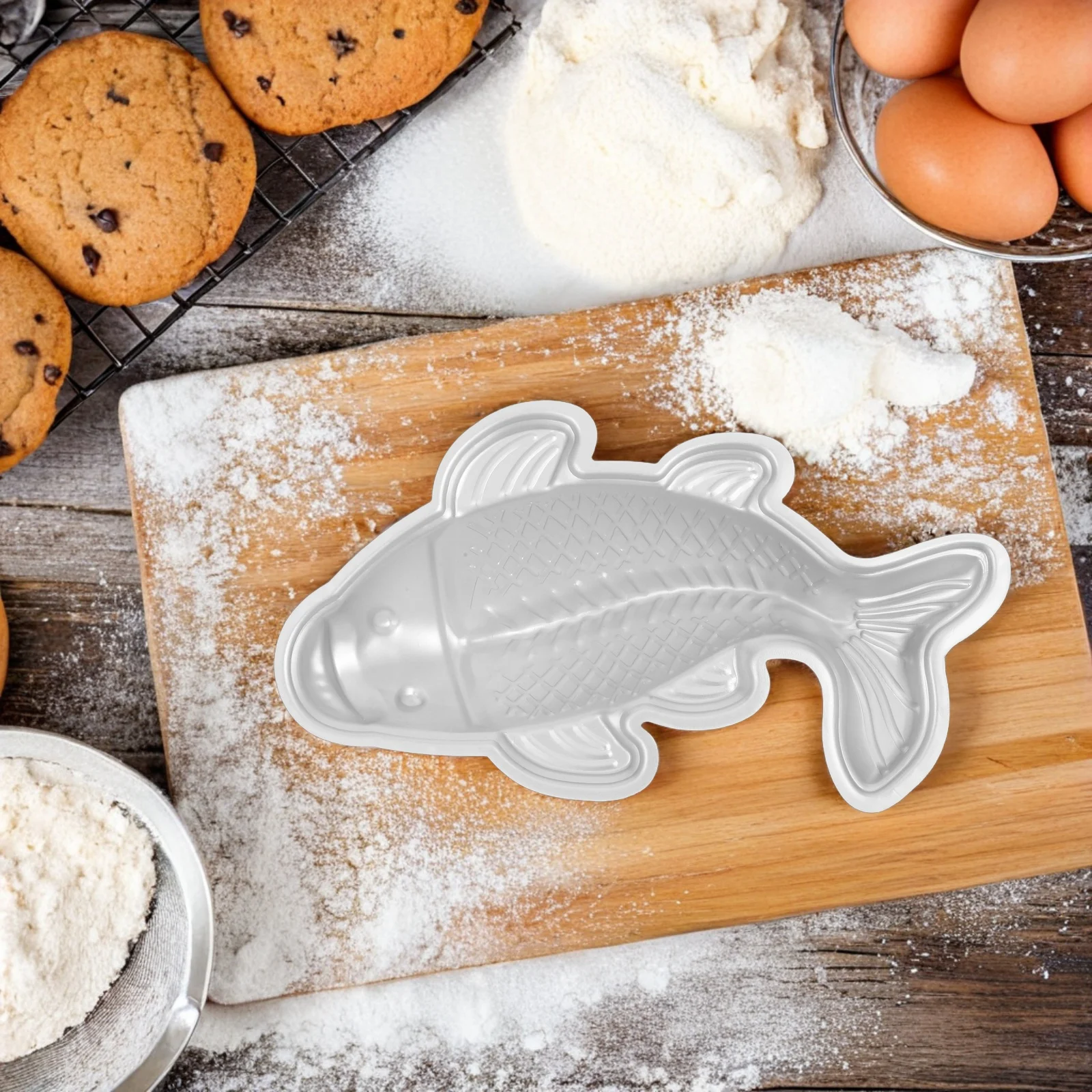 3D 물고기 모양 알루미늄 합금 케이크 금형 베이킹 팬 시폰 무스 생일 웨딩 파티 주방용