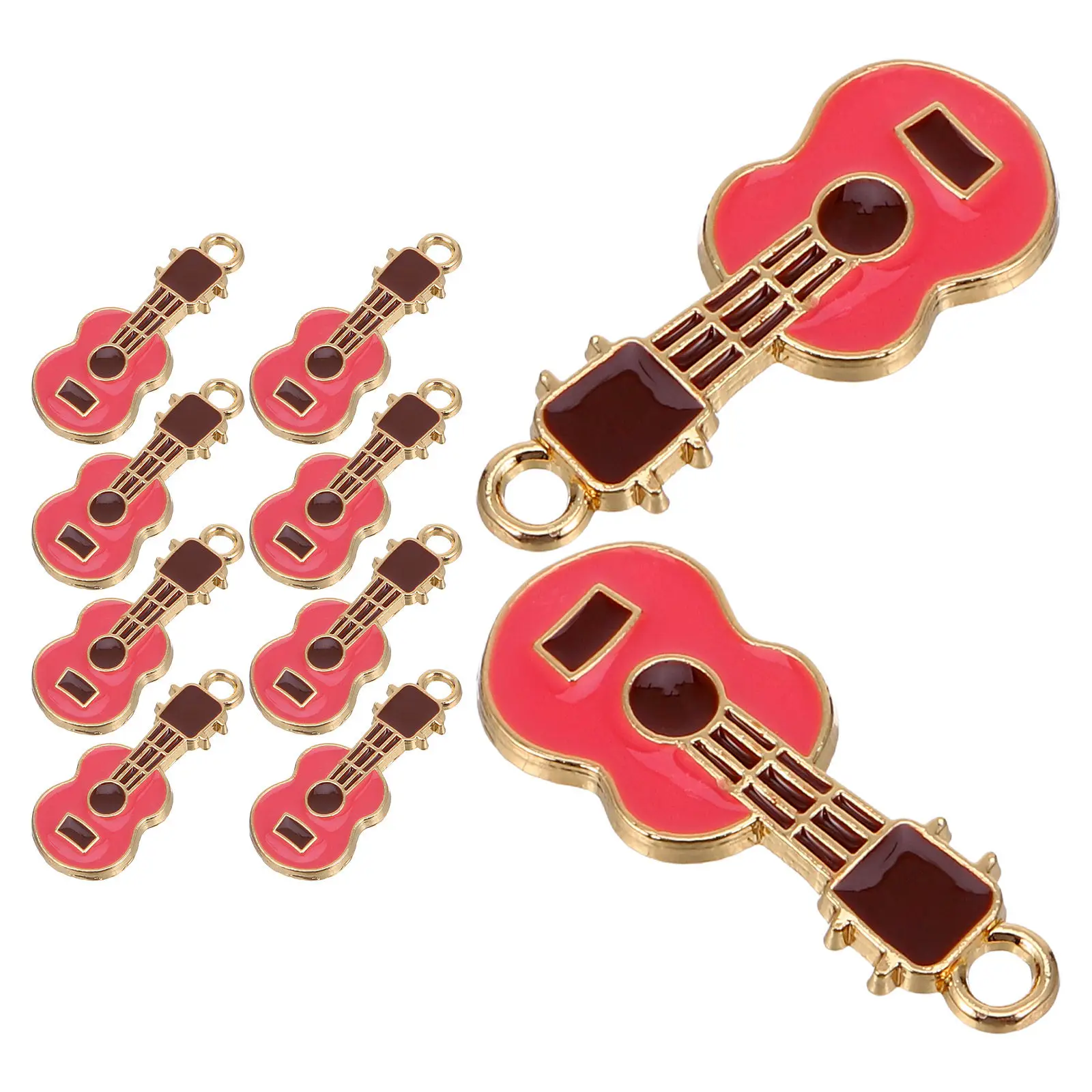 10Pcs Metal Guitar Charms for Jewelry Making Realistic Instrument Pendants DIY Earrings Necklaces Bracelets Sweater Chains Craft
