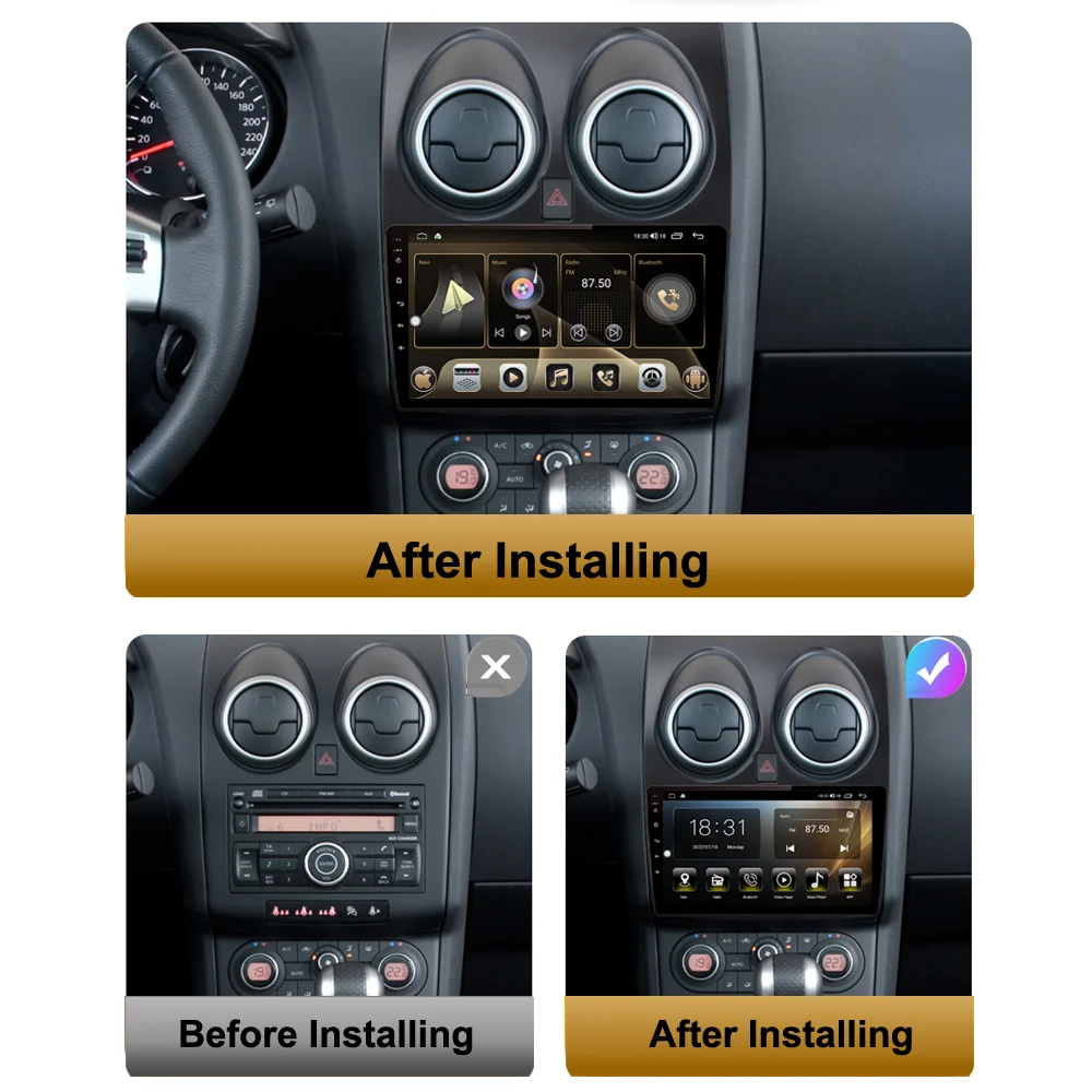 new Car Radio Android，Nissan Qashqai J10 2006-2013 Wireless Carplay Multimedia Video Player 2din Stereo Autoradio Navigation GPS