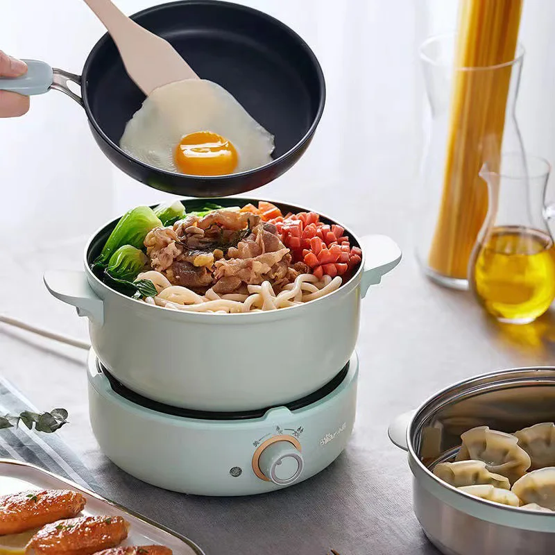 Orso Mini pentola elettrica pentola multifunzionale Wok elettrico Wok elettrico piccolo Wok elettrico tipo Split Pot dormitorio 2.5L