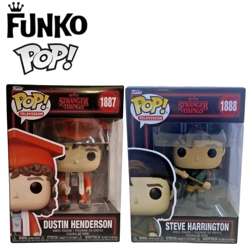 Figura de Vinilo Original Funko Pop de la Serie de Televisión Stranger Things, Dustin Henderson 1887 y Steve Harrington 1888, Juguete de la Serie en Stock