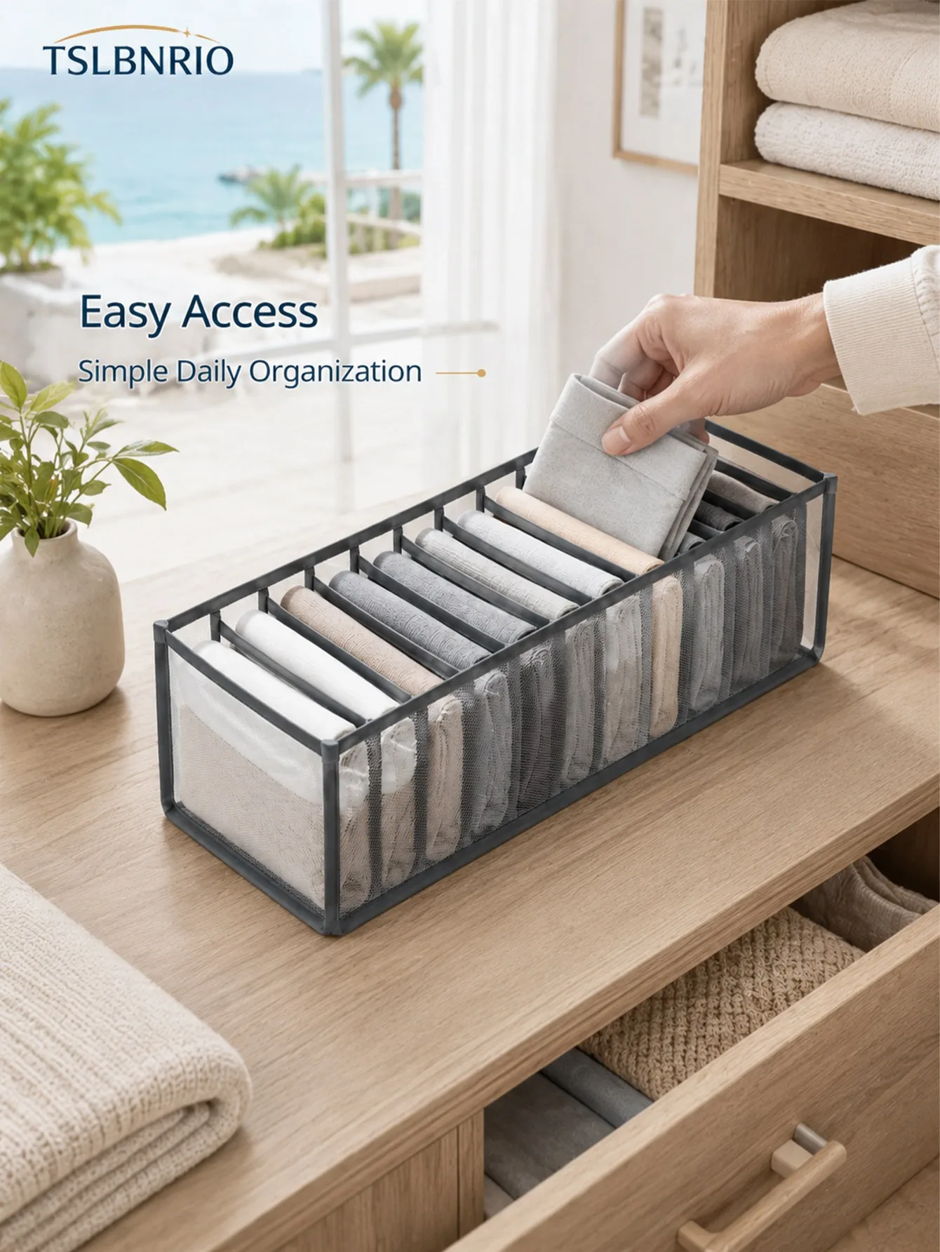 1/2/4PCS Foldable Mesh Storage Box For Underwear Dresser Drawers And Wardrobe
