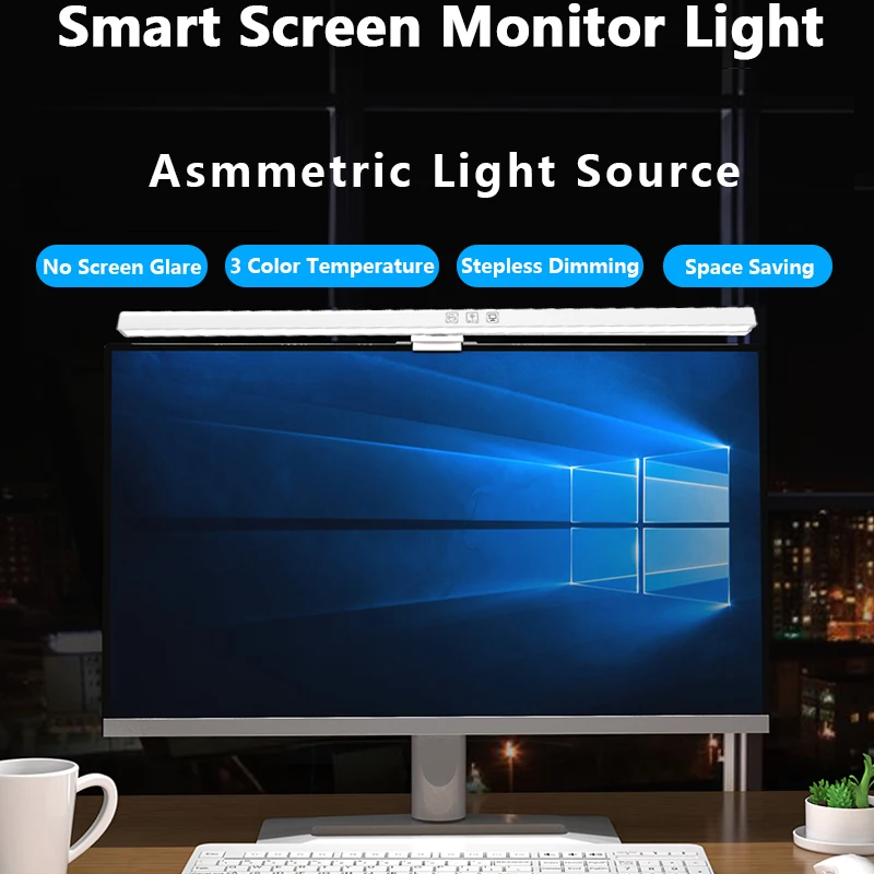 50cm bilgisayar monitörü işık çubuk filtre asılı ışıklar çalışma okuma işık masa monitör için kademesiz karartma lamba masa aydınlatma