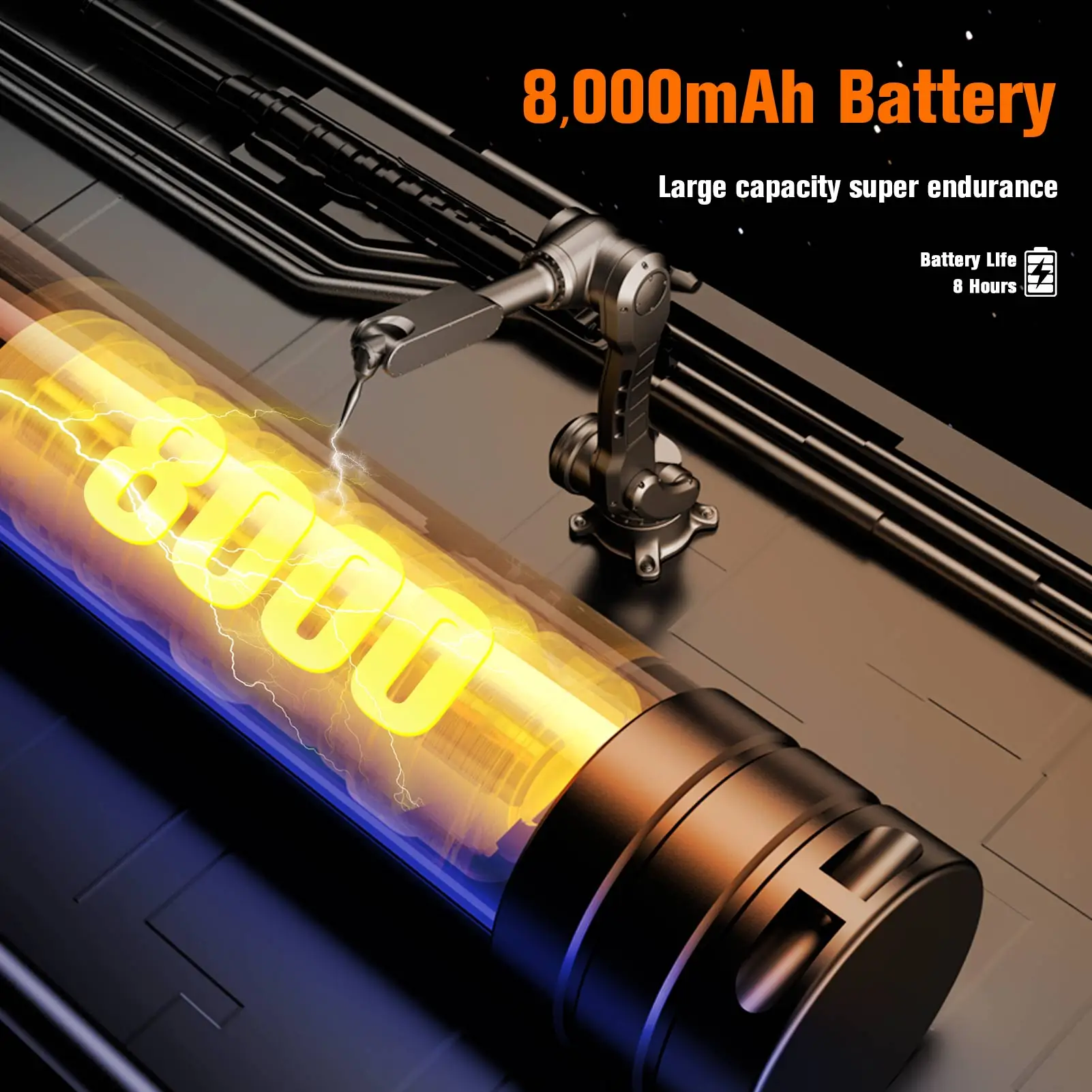 SUPERFIRE Y16 wiederaufladbare Taschenlampen, Taschenlampen, leistungsstarke Taschenlampe, wiederaufladbare Taschenlampe, leistungsstarker 8000-mAh-Akku – Detail 6