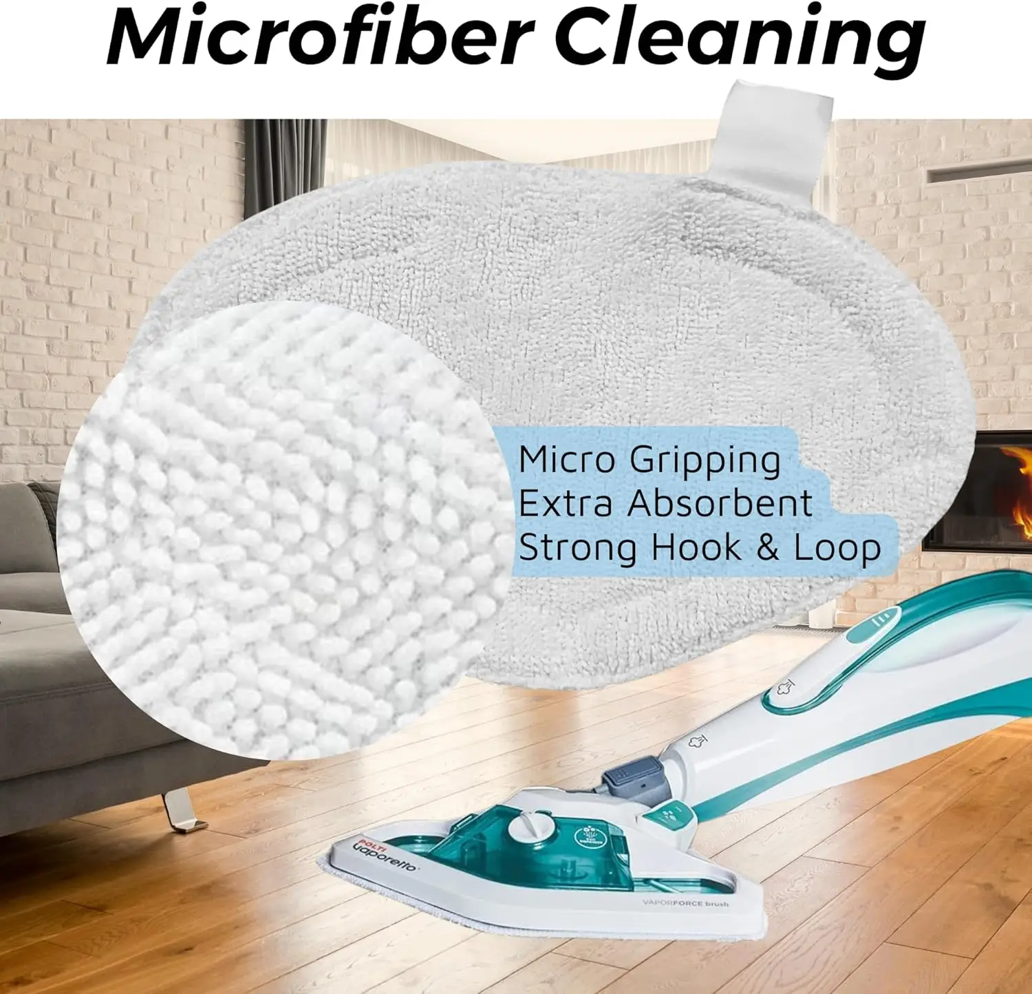 Steam Cleaner Cloths for Polti Vaporetto Smart 35_Mop, Smart 40_Mop, Smart 100, SV400_Hygiene, SV400_DOUBLE, PAEU0332