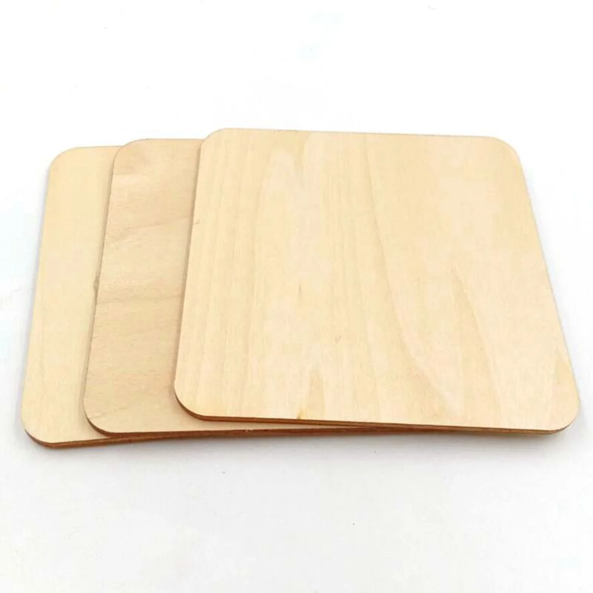 

50pcs 5X5Cm Diy Wood Pieces Square Coasters Heat Resistant Non Slip Moisture Proof Bowl Mat Simple Clean Natural Finish Cup Bowl