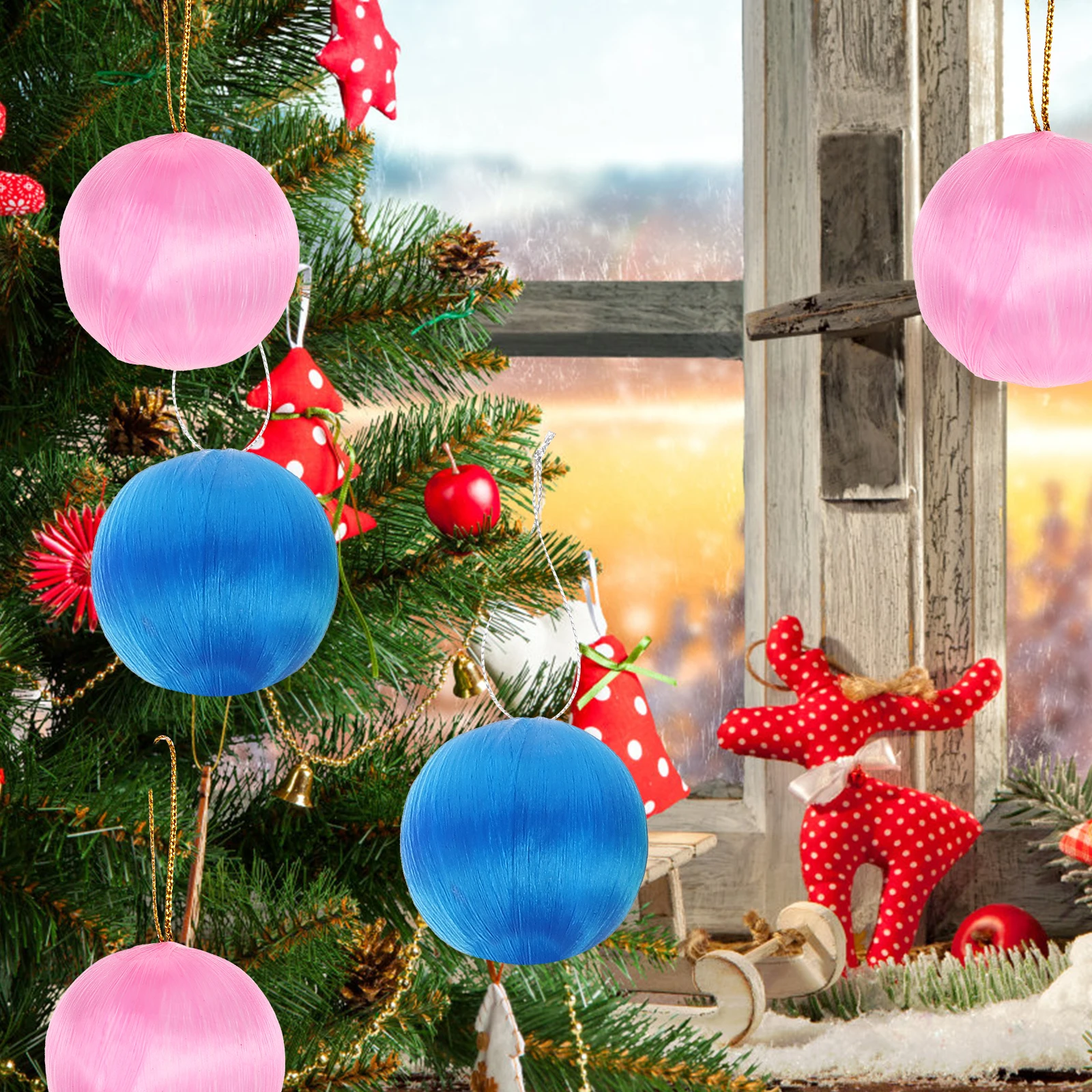 

30pcs Pendant Silk Balls Decor Colorful Snowball Colorful Ball Silk Ball Pendant Branches Holiday naments Tree