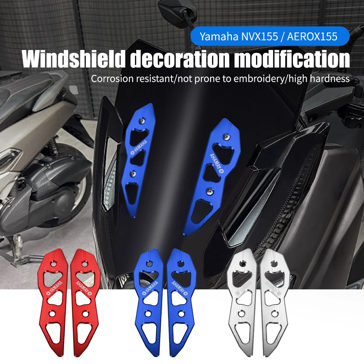 

2PCS Motorcycle Windshield Bracket CNC for Yamaha NVX155 AEROX155 Decoration Aluminum Alloy Glass Regulator Front Glass Bracket