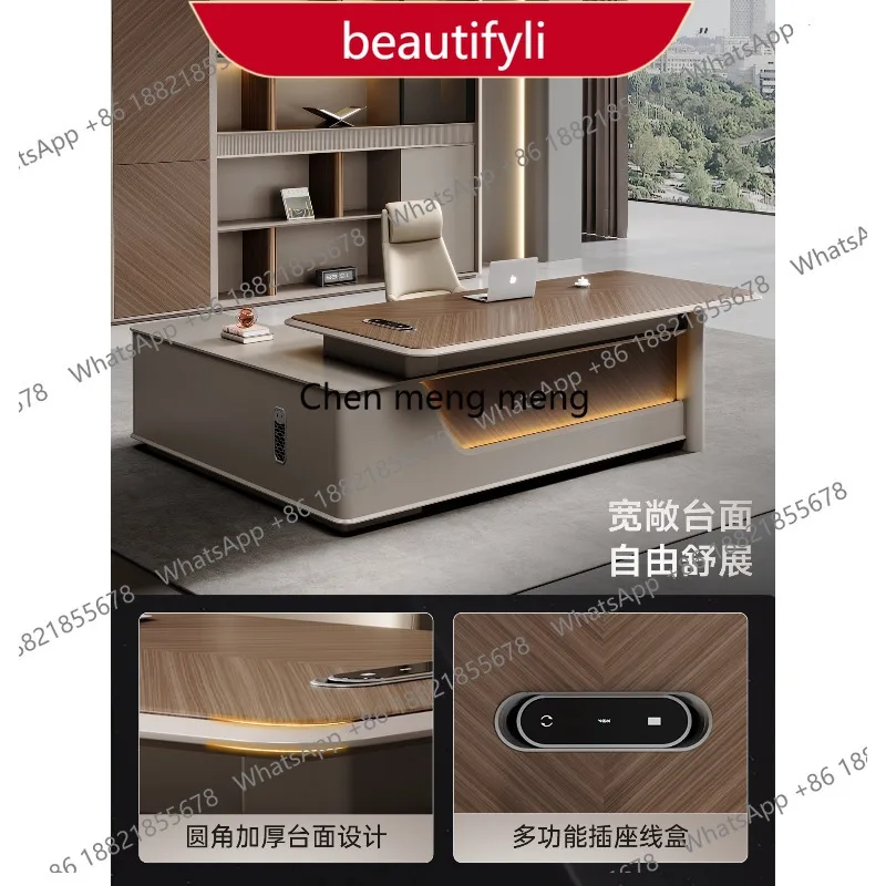 

01A Office boss desk computer desk high-end business president supervisor office desk and chair combination