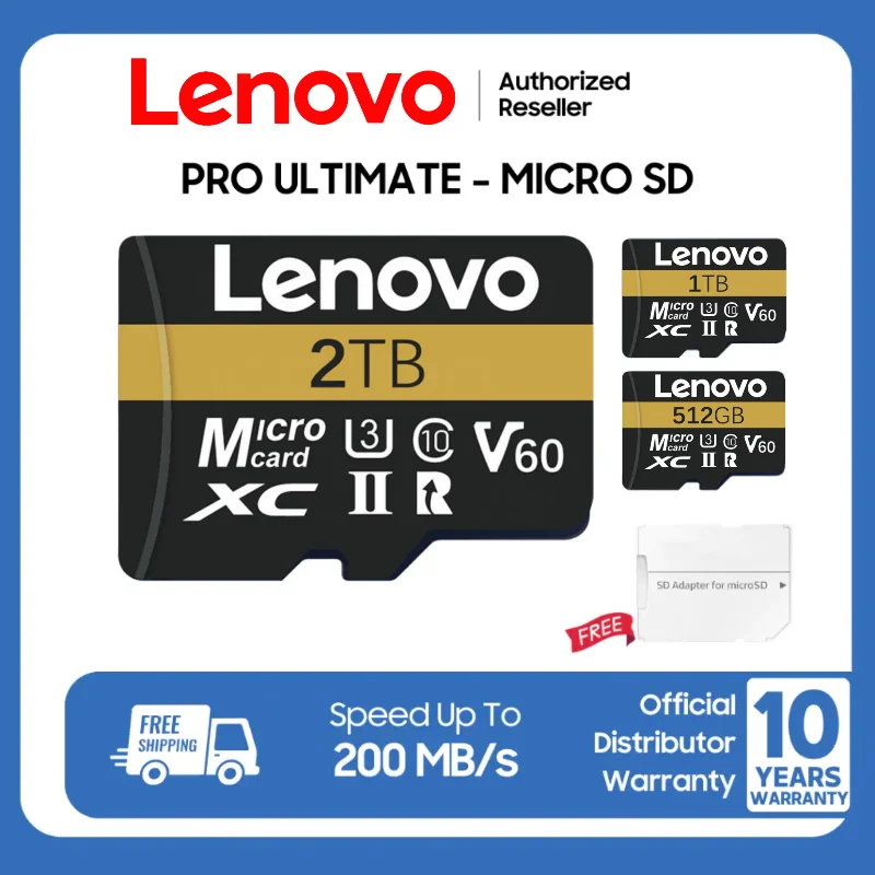 

Lenovo 2TB Micro TF SD Card 1TB Memory Card A2 High Speed 512GB 128GB 256GB Cartao De Memoria Data Storage for Nintendo Switch