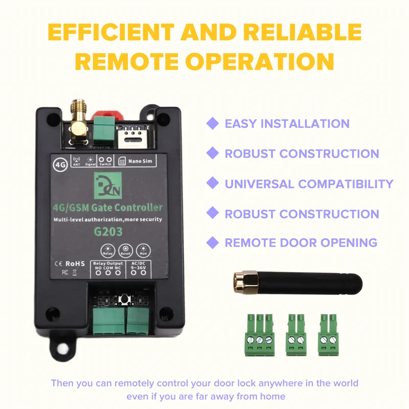 GSM Remote Control Relay Switch 2G Mobile Phone Control Gsm Door Lock Gsm Gate Controller G203