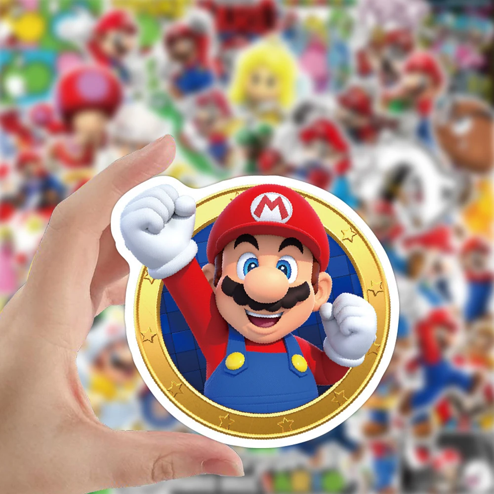 10/30/50/100 Uds juego Super Mario Bros pegatinas divertidas calcomanías de dibujos animados para niños juguete botella de agua portátil teléfono Graffiti paquete de pegatinas