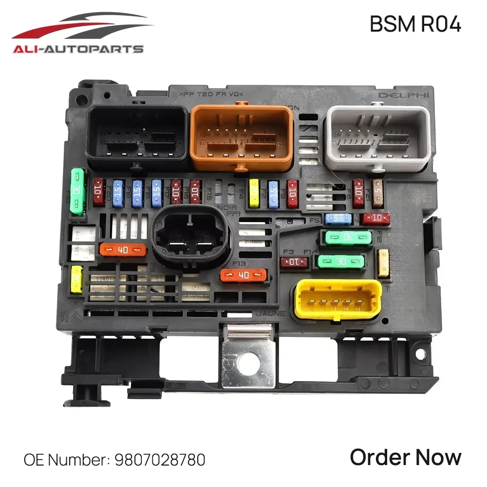 

9807028780 Fuse box assembly For Peugeot Berlingo Partner 308 408 607 Expert Jumy Citroen C4 BSM R04 9664706180