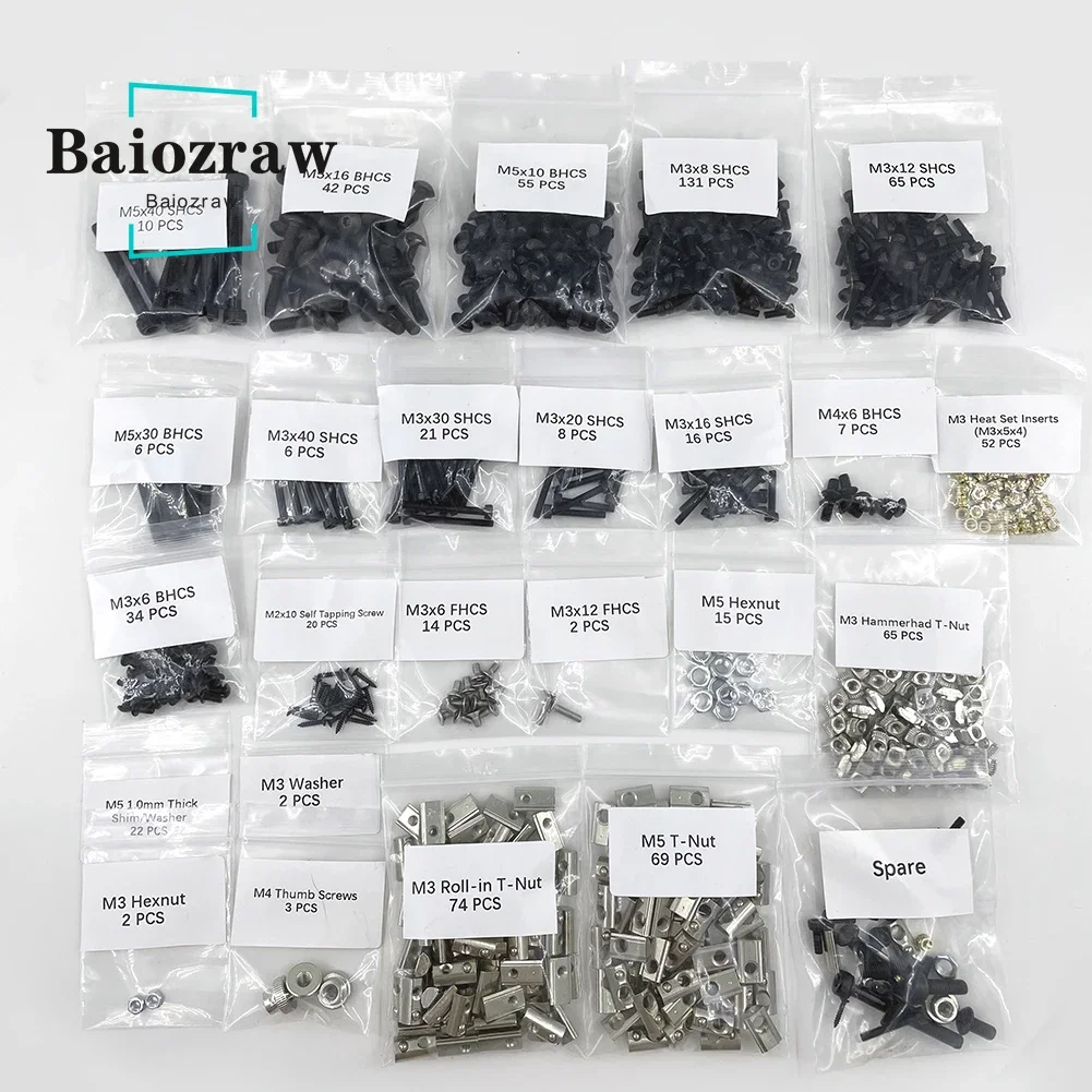 

Baiozraw Trident 3D Printer DIY Project Fasteners Screws Nuts Full Kit rident 3D Printer Screws Full Kit For Voron Trident Parts