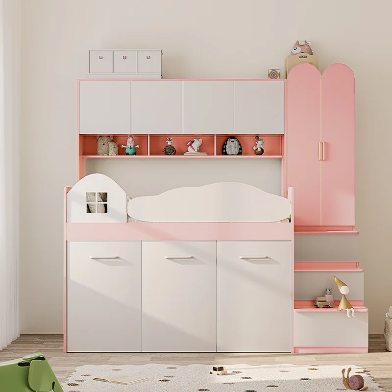 Storage Half-height Bed Wardrobe Bed Small Apartment Children's Room Pull-out Wardrobe Integrated Bed Group