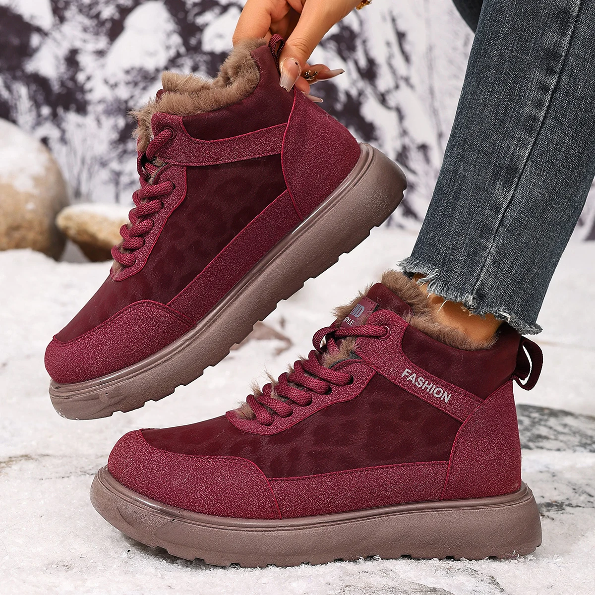 

2025 Winter New Women's Fleece-lined Cotton Shoes Comfortable Cold-proof Warm Slip-resistant Durable Free Shipping Women' Shoes