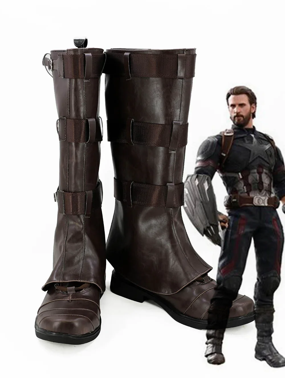 Infinity War capitán marrón Cosplay botas zapatos hechos a medida