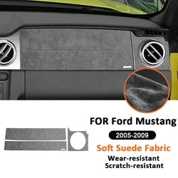 For Ford Mustang 2005-2009 Soft Suede Fabic Car Co-Pilot Instrument Panel Trim Strips Interior Accessories Decoration Sticker
