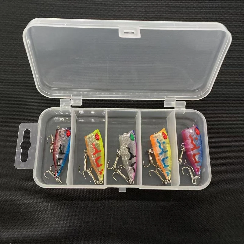 

Fishing Gear Products 5 pcs Lure Bait Set 5 Colors 3D Eyes Floating Mini Wave Crawler Imitation Fake Baits Bait-like Hard Bait