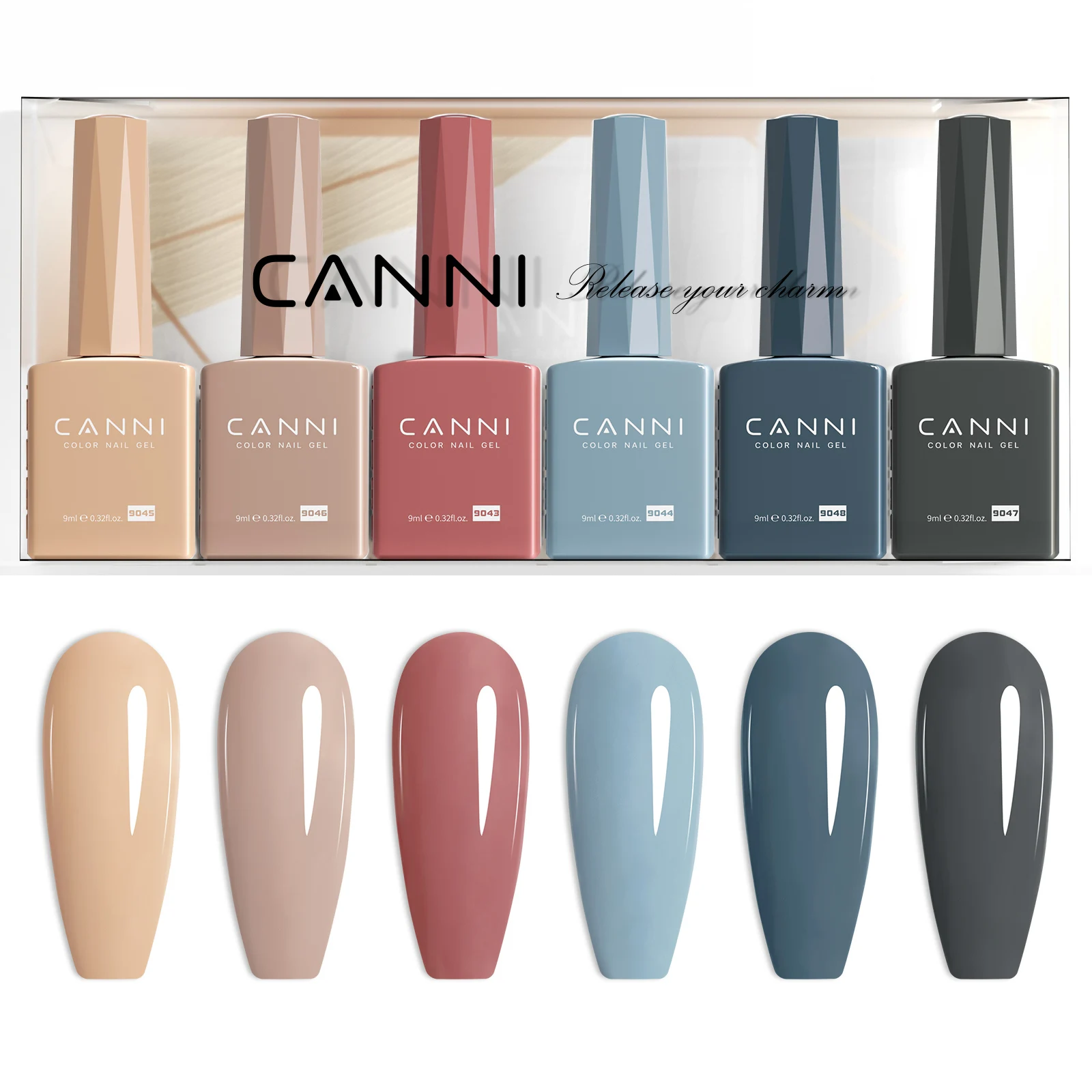 CANNI HEMA FREE 9ml Nail Gel Polish Kit Great Coverage Color Gel Set Nail Manicure Soak Off UV LED Christmas Red Gift Gel Nail