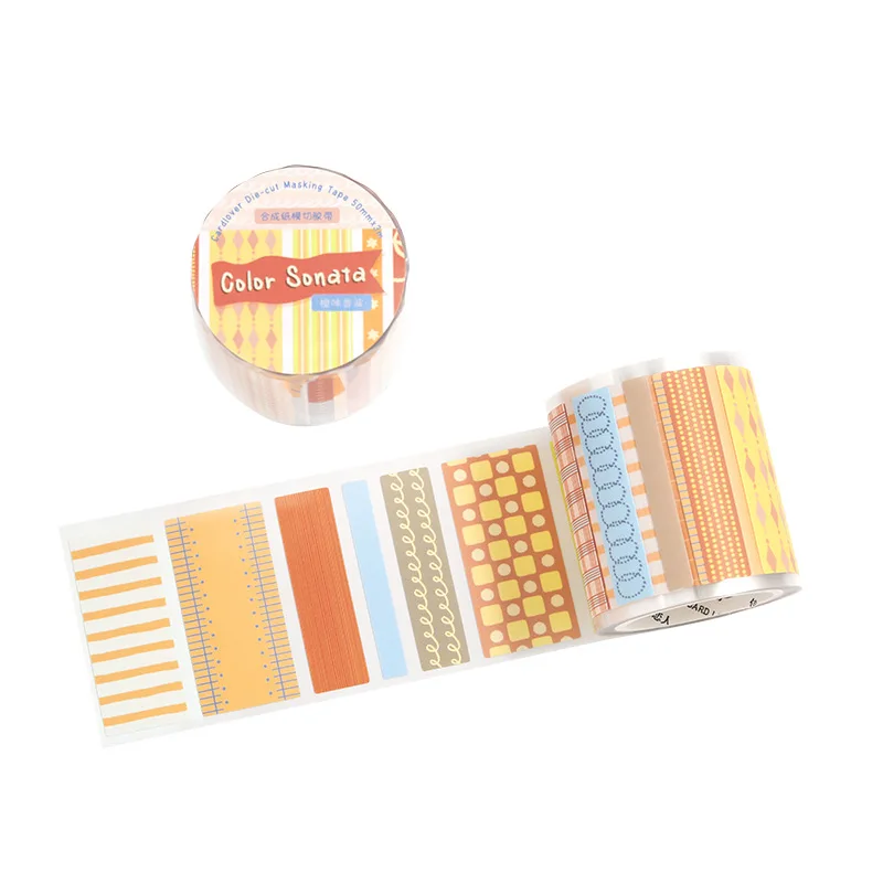 10 uds/1 lote de cintas adhesivas decorativas Color Sonata diario basura papel DIY pegatinas de álbum de recortes de enmascaramiento japonés