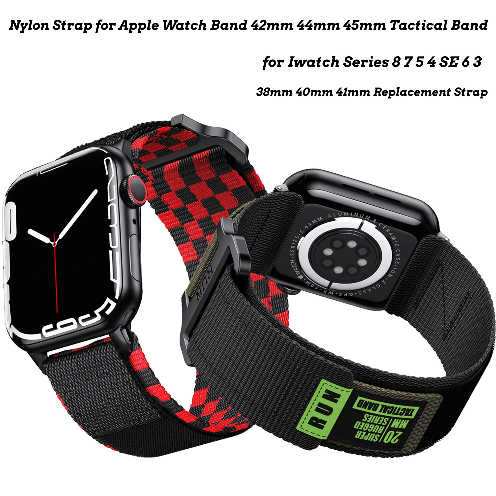 Bande en nylon pour Apple Watch, Bracelet Correa pour iWatch Series 9, 8, 7, 6, 5, Se, Bracelet, Ultra 2, 49mm, 44mm, 40mm, 41mm, 42mm, 45mm