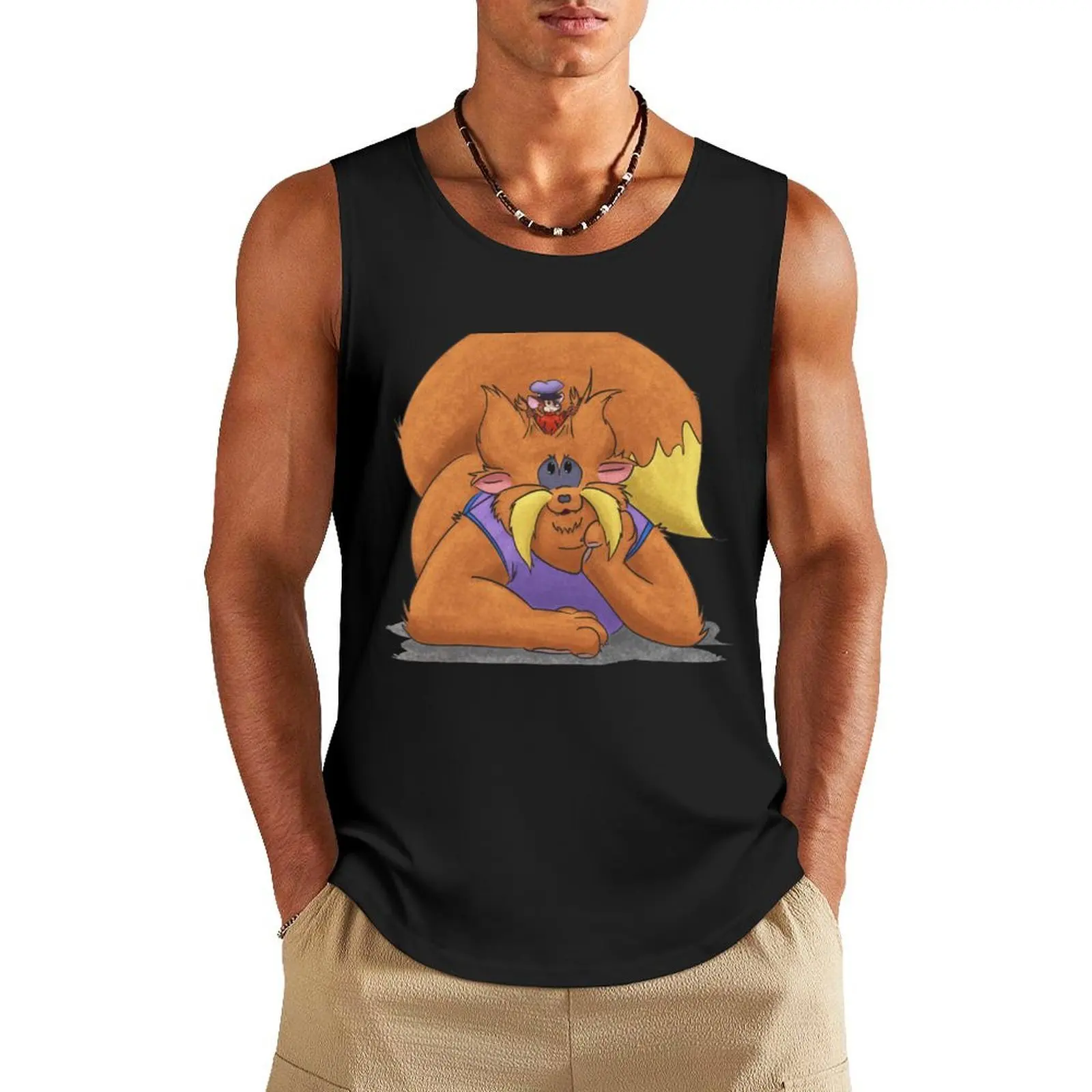 

Fievel and Tiger Tank Top bodybuilding t-shirt t shirt gym training accessories