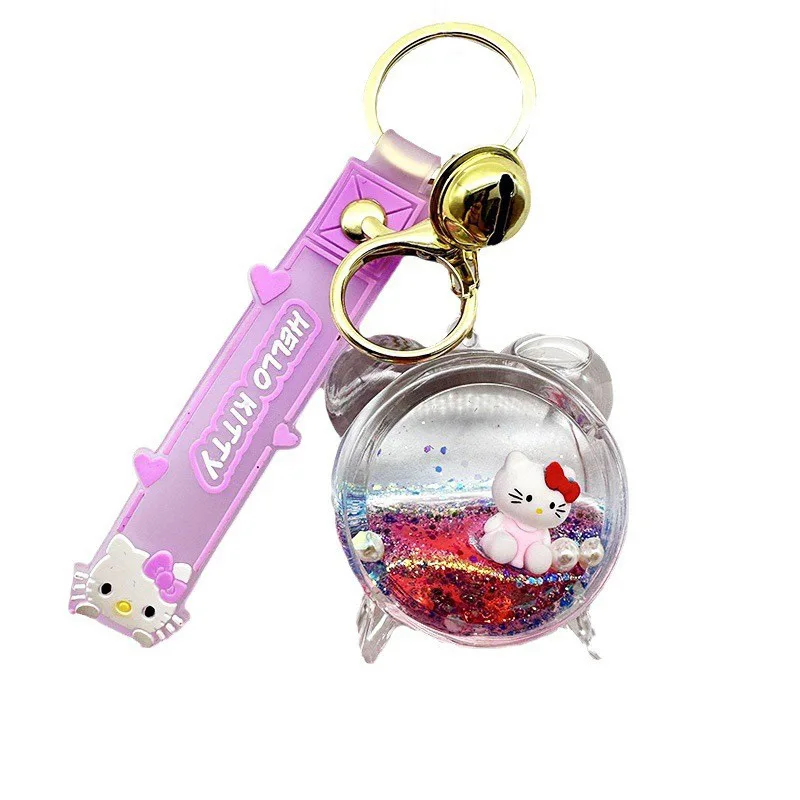 Miniso Sanrio لطيف KT القط مفتاح سلسلة خزان الغاز الإبداعية زوجين موضة حقيبة السيارة مفتاح سلسلة قلادة النساء