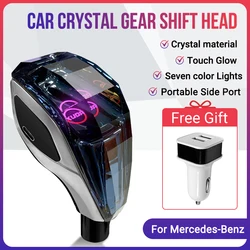 Crystal Shift Head For Mercedes-Benz, Crystal LED Seven color Lights Shift Grip, Plug and Play, Portable Side Interface