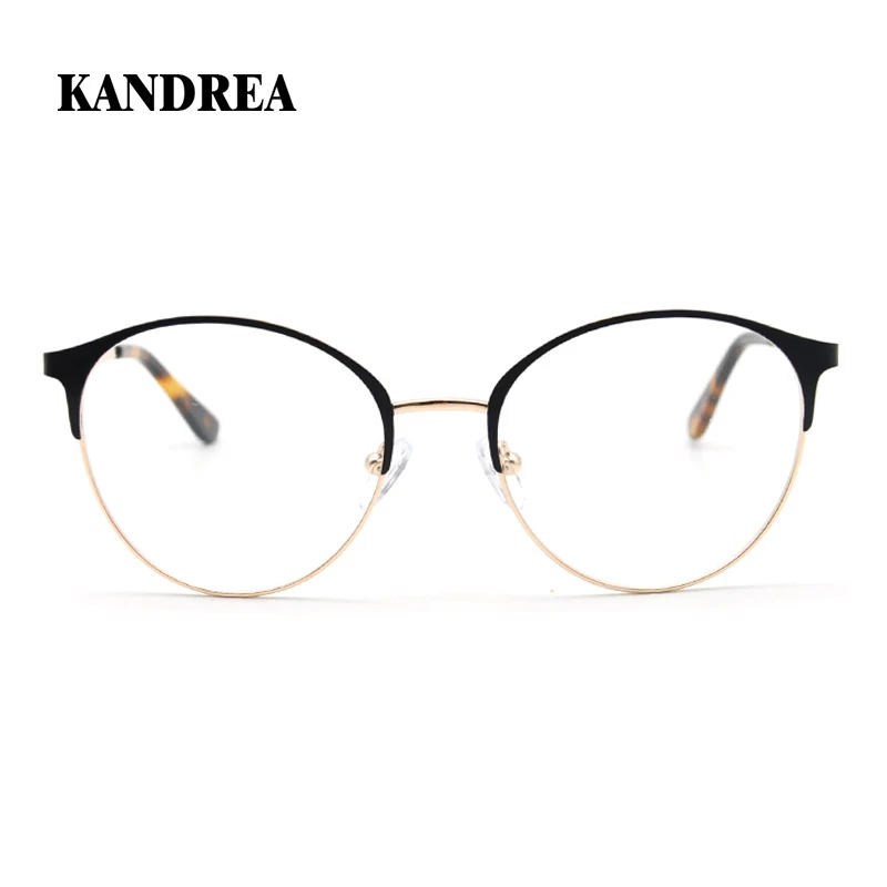 

KANDREA Retro Alloy Eyewear Eyeglasses Frame Women 2022 Stylish Round Myopia Optical Prescription Glasses Frame Spectacle HG5756