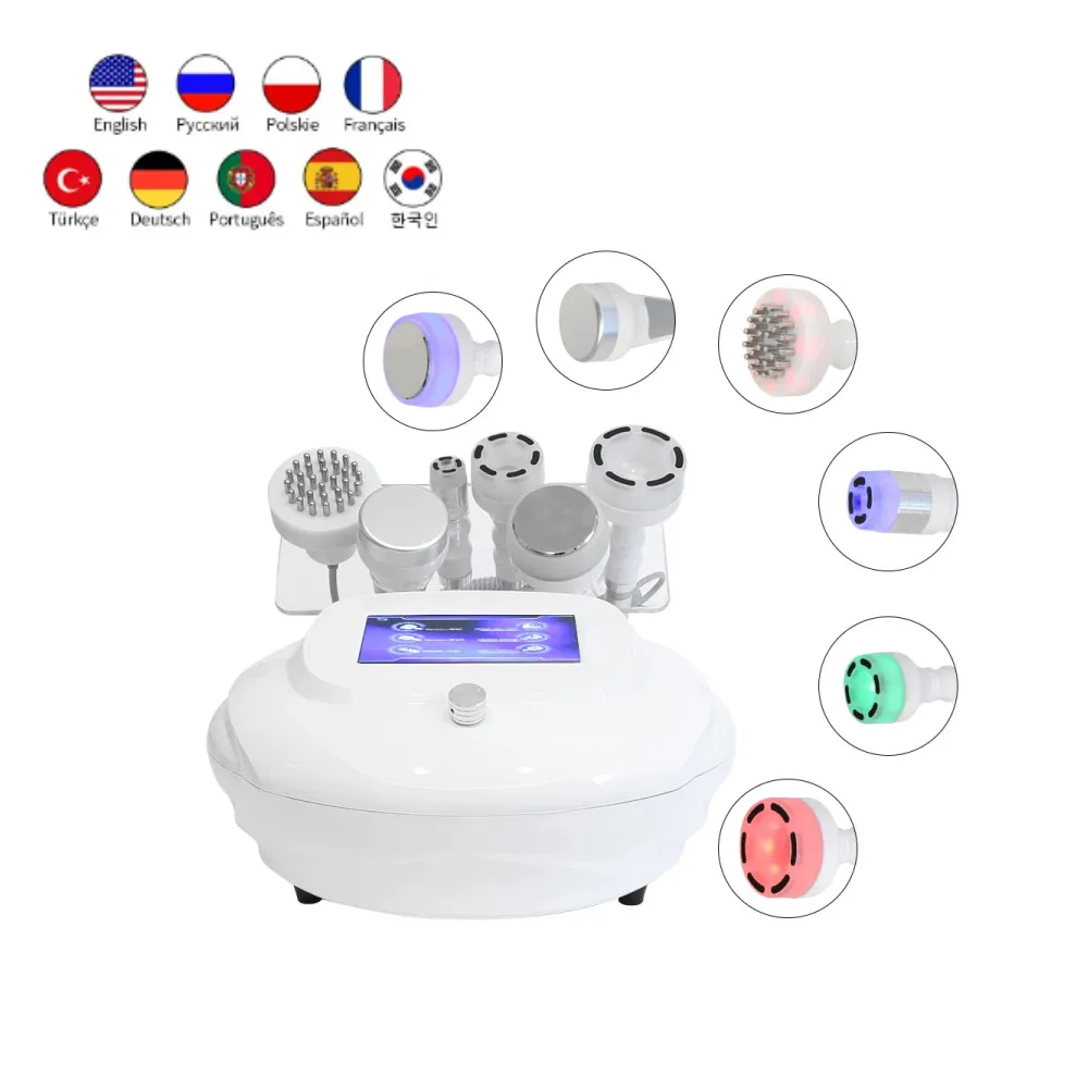 New 80K Cavitation Machine 6 in 1 Vacuum Body Sculpting Facial Lifting Beauty Device Fat Cellulite Removal RF Lifting SPA Use