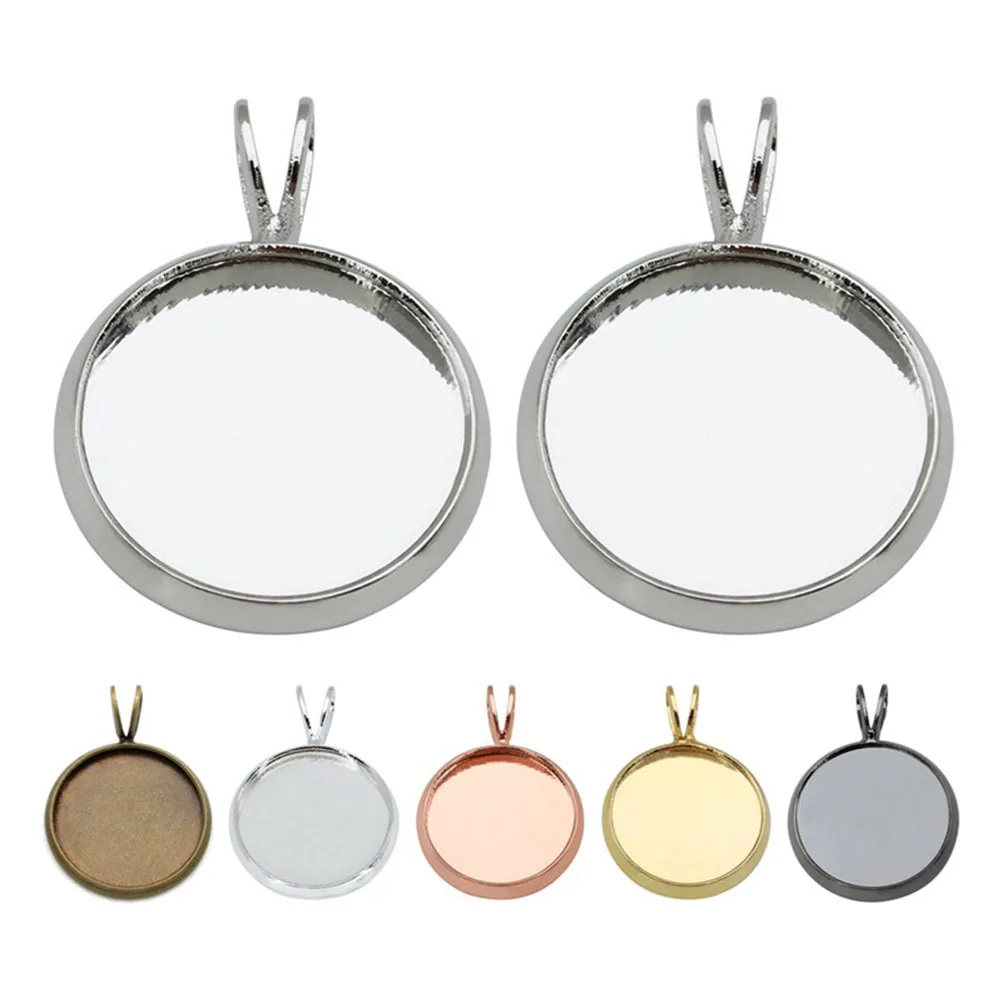 

10PCS 10mm DIY Time Tray Pendant -shaped Hanging Ring Tray Pendant DIY Round Shape Bezel Pendant Trays Creative DIY