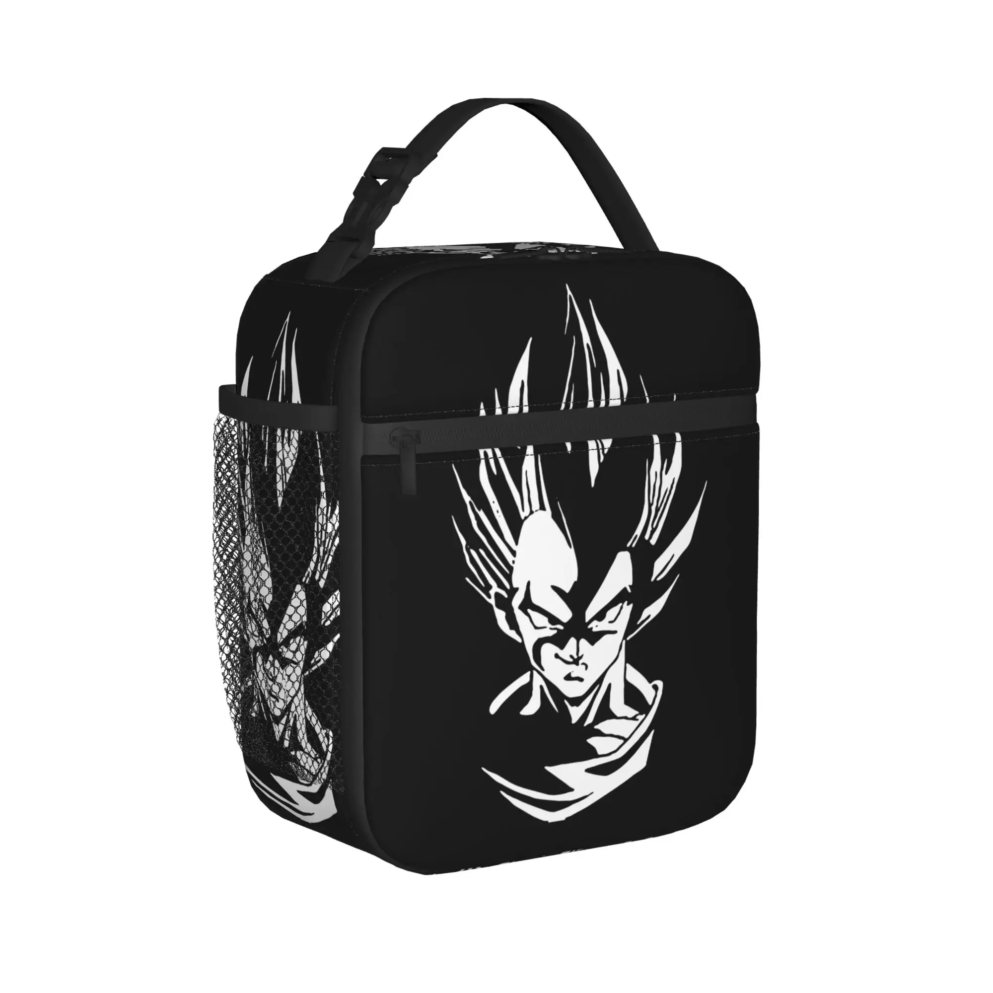 Bolsa térmica para el almuerzo DBZ, a prueba de fugas, con diseño de Príncipe Vegeta, contenedor de comida ligero, bolsa térmica, lonchera, bolsa de transporte para la universidad, bolsa Bento para exteriores