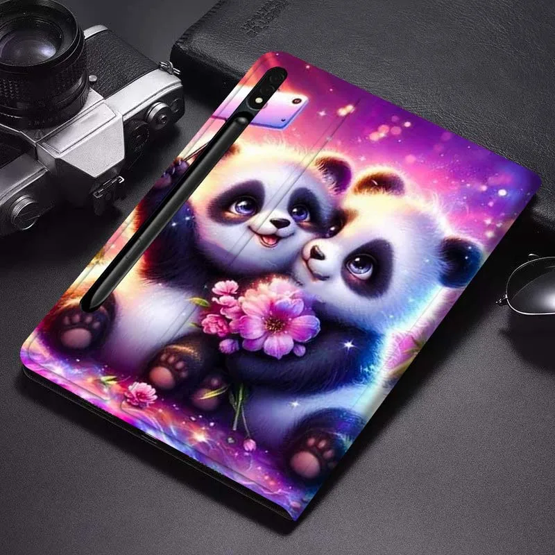 

Popular Cat Panda Art Cartoon Gift For Samsung Galaxy Tab S6 S7 S8 S9 S10 FE Plus Lite Soft Flexible Support Tablet Case