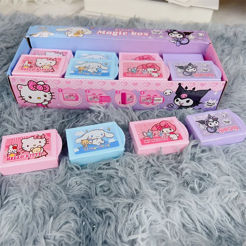 24pcs sanrio Magic Eraser kawaii Cinnamoroll Kuromi Hello Kitty Student correction erasure Pencil Eraser Stationery supplies