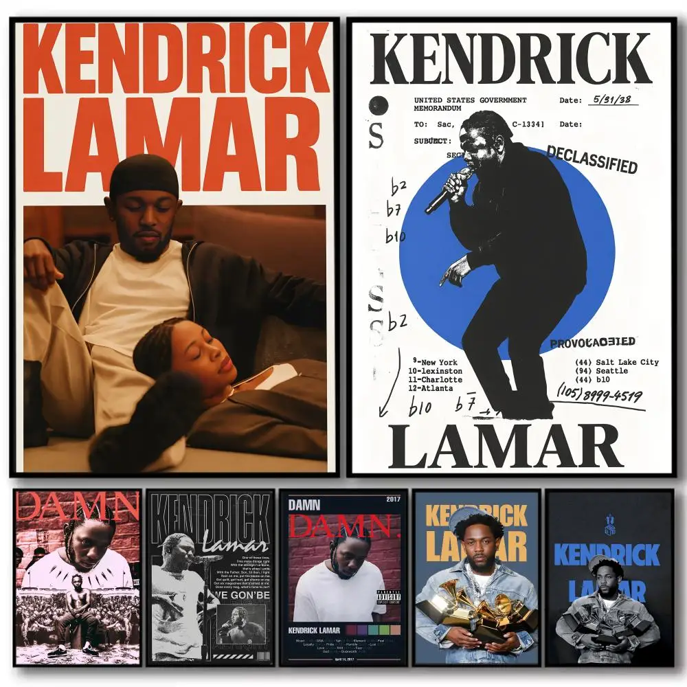 K-Kendrick Lamar Painting Calligraphy Cotton Canvas Wall Art Poster Quality Decor Painting for Living Room Home Decor
