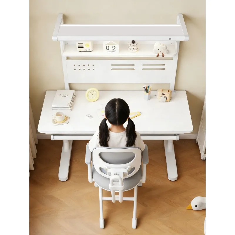 

Письменный стол, стол для учебы, книжная полка, лампа для защиты глаз, встроенный стол, подъемный студенческий домашний компьютерный стол из массива дерева