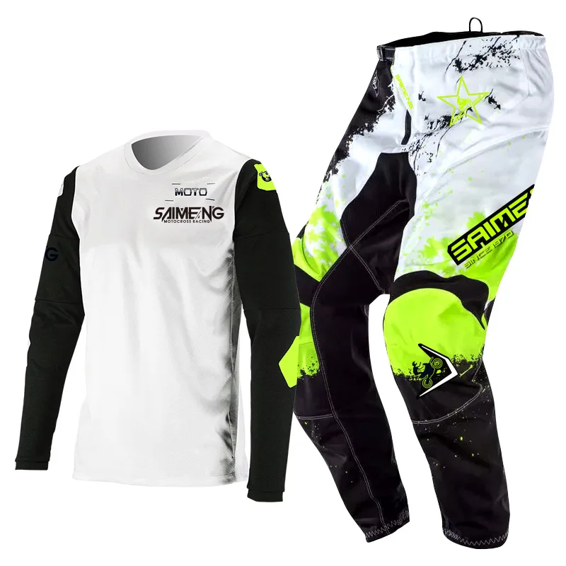 motocross gear set adult Off-road cross MX MTB Enduro Mens Kits Women Motorcycle Combo green blue red yellow black Jersey Pant