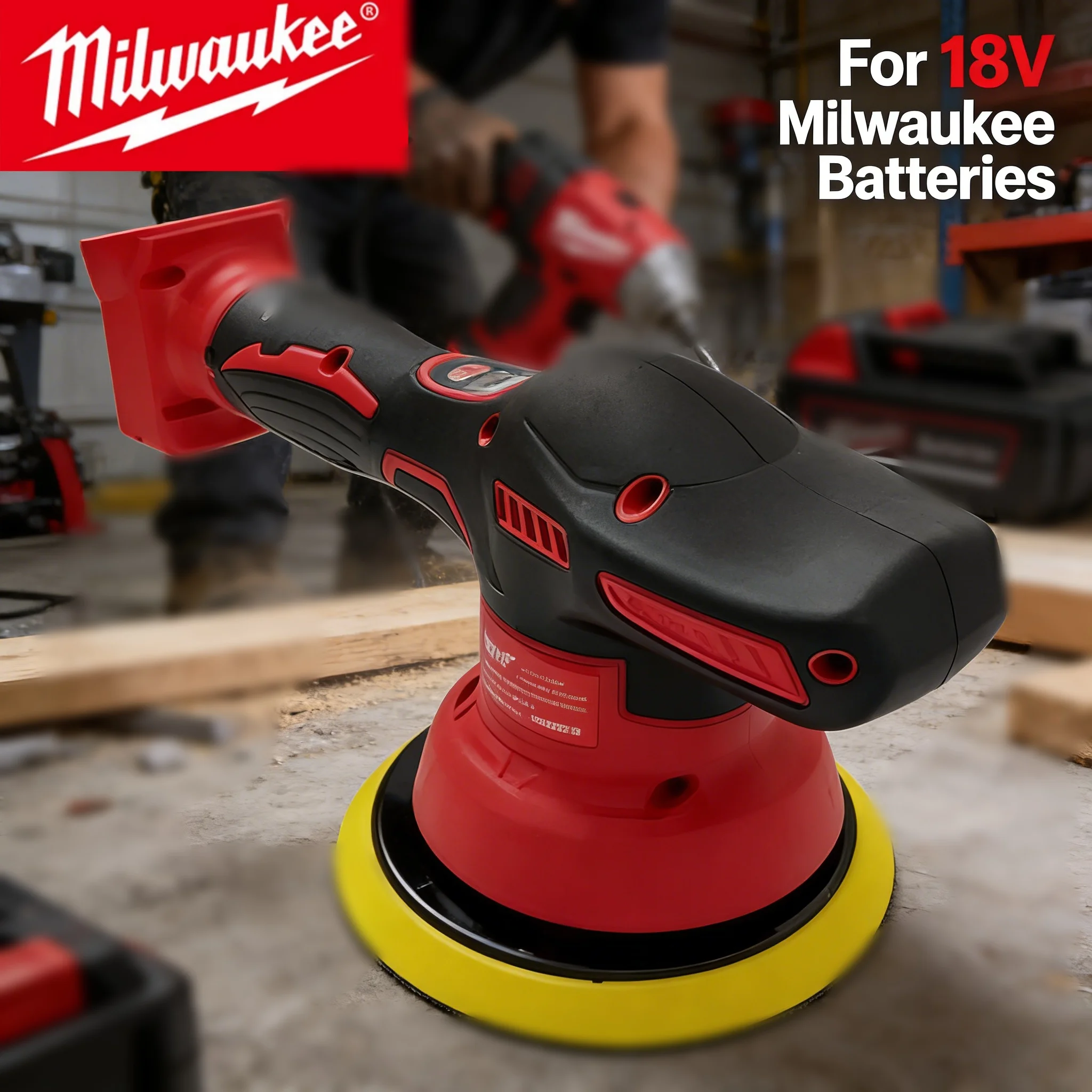

Milwaukee 18V Battery 8 Gears Digital Display Cordless Electric Polisher Auto Car Waxing Polishing Machine Lithium