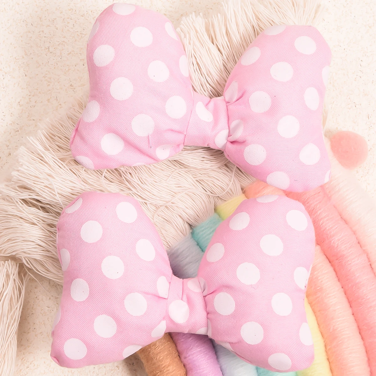 ربطة رأس بربطة رأس بربطة عنق قطنية بنقطة وردية #2