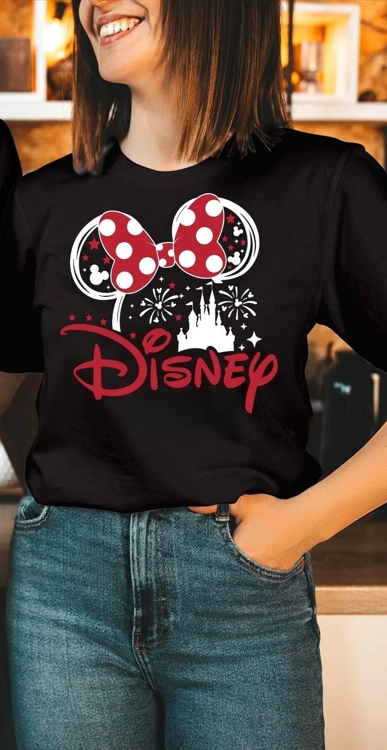 2026 Disney Family Vacation Trip Mickey Minnie Men's T Shirt Streetwear Casual Oversize Loose Spring Summer Top Women Cotton Tee view 3