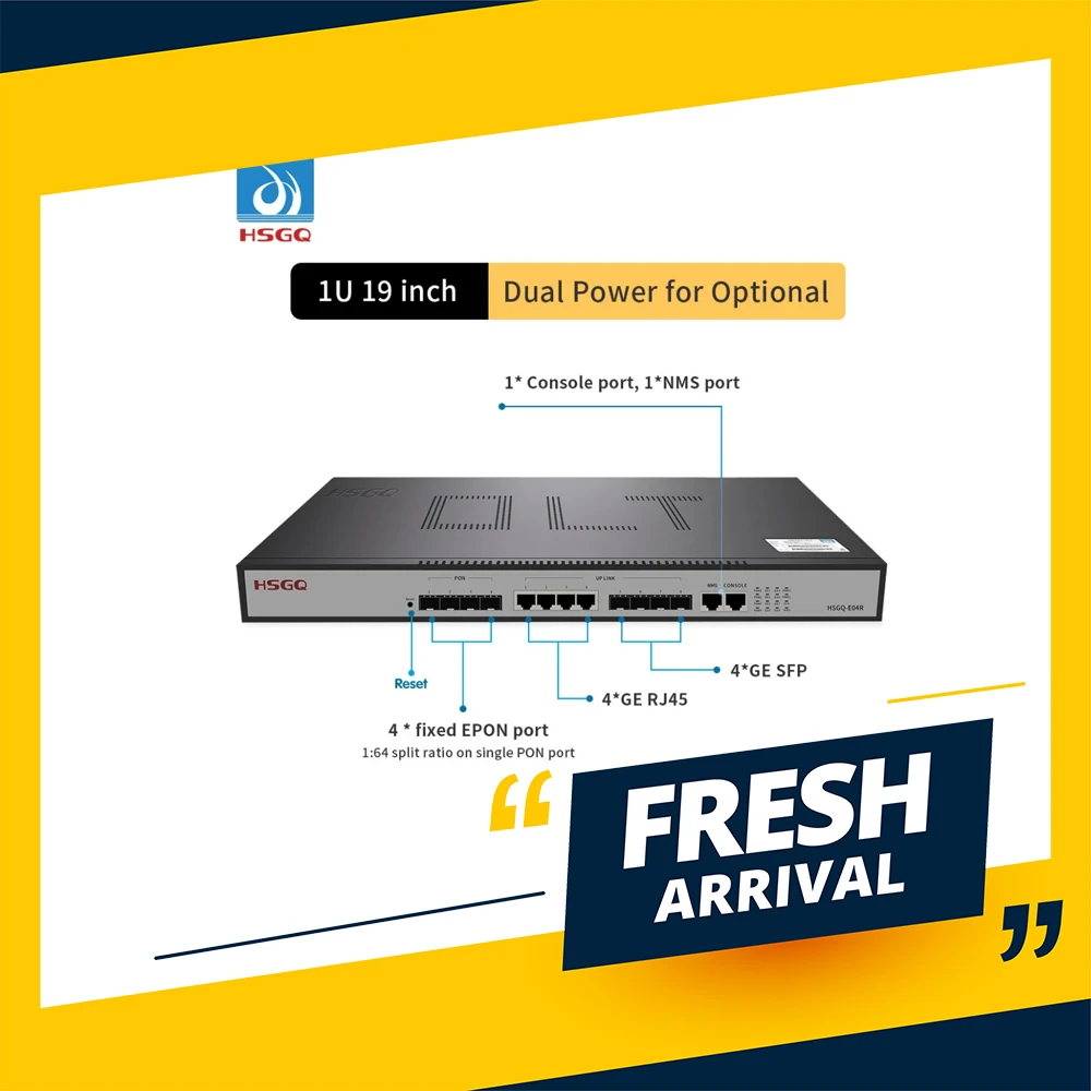 

HSGQ-E04R, HSGQ-XE04R 1U 4 порта PON EPON OLT 4 порта Ethernet GE медь RJ45, 4*GE(SFP)/10GE(SFP+), оптические порты восходящего канала